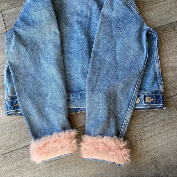 Topshop MOTO Faux Fur Denim Jacket - Picture 11 of 16